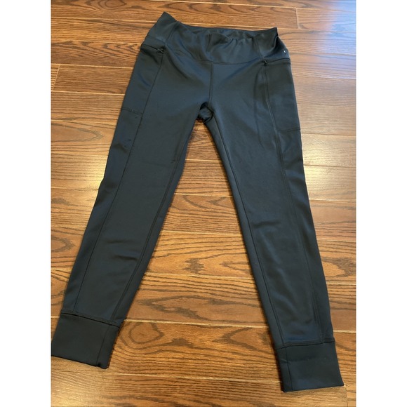 Spyder Pants - SPYDER Active Ladies Size Large Blue Fleece Lined Leggings Pants Pockets READ